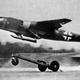 An early Ar 234 taking off from a rolling sled. Production aircraft used a tricycle landing gear. (Author unknown)